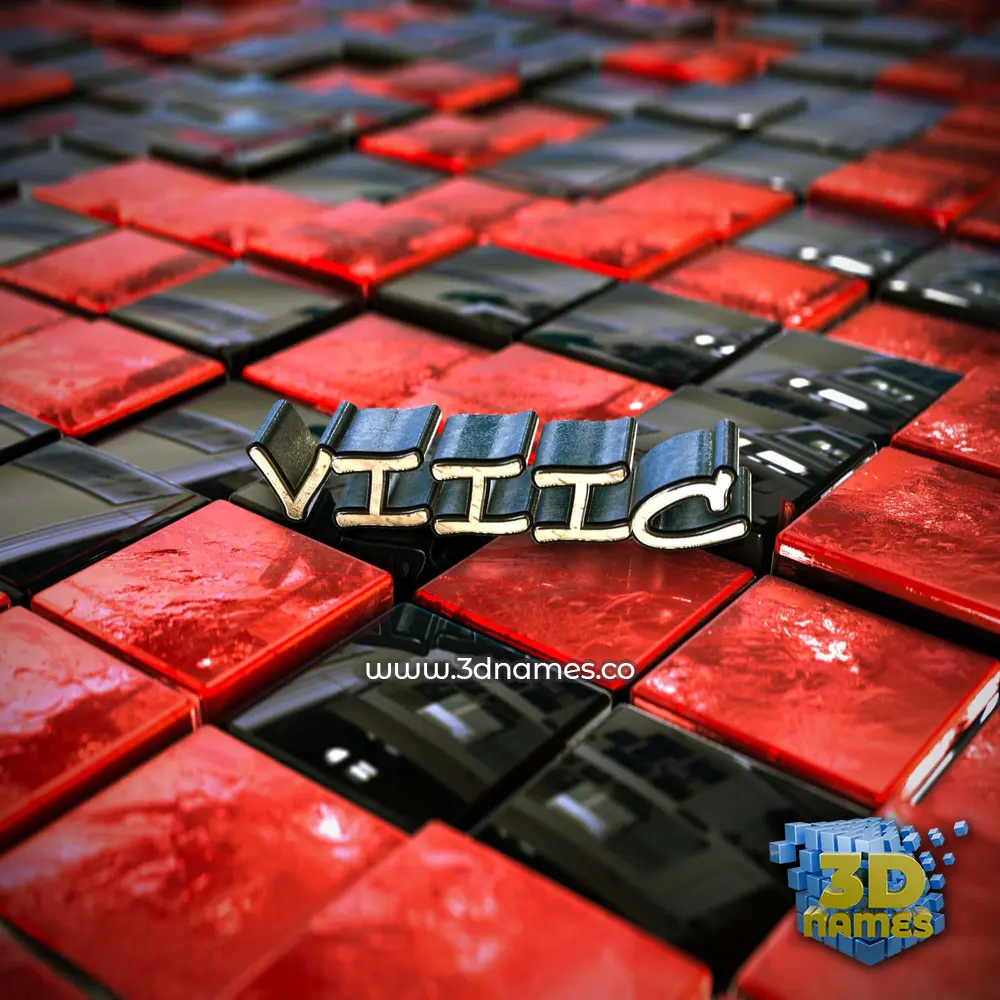 viiic in Red Checkered style - 3D name wallpaper