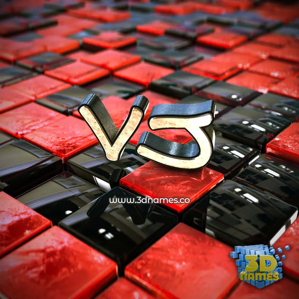vj in Red Checkered style - 3D name wallpaper