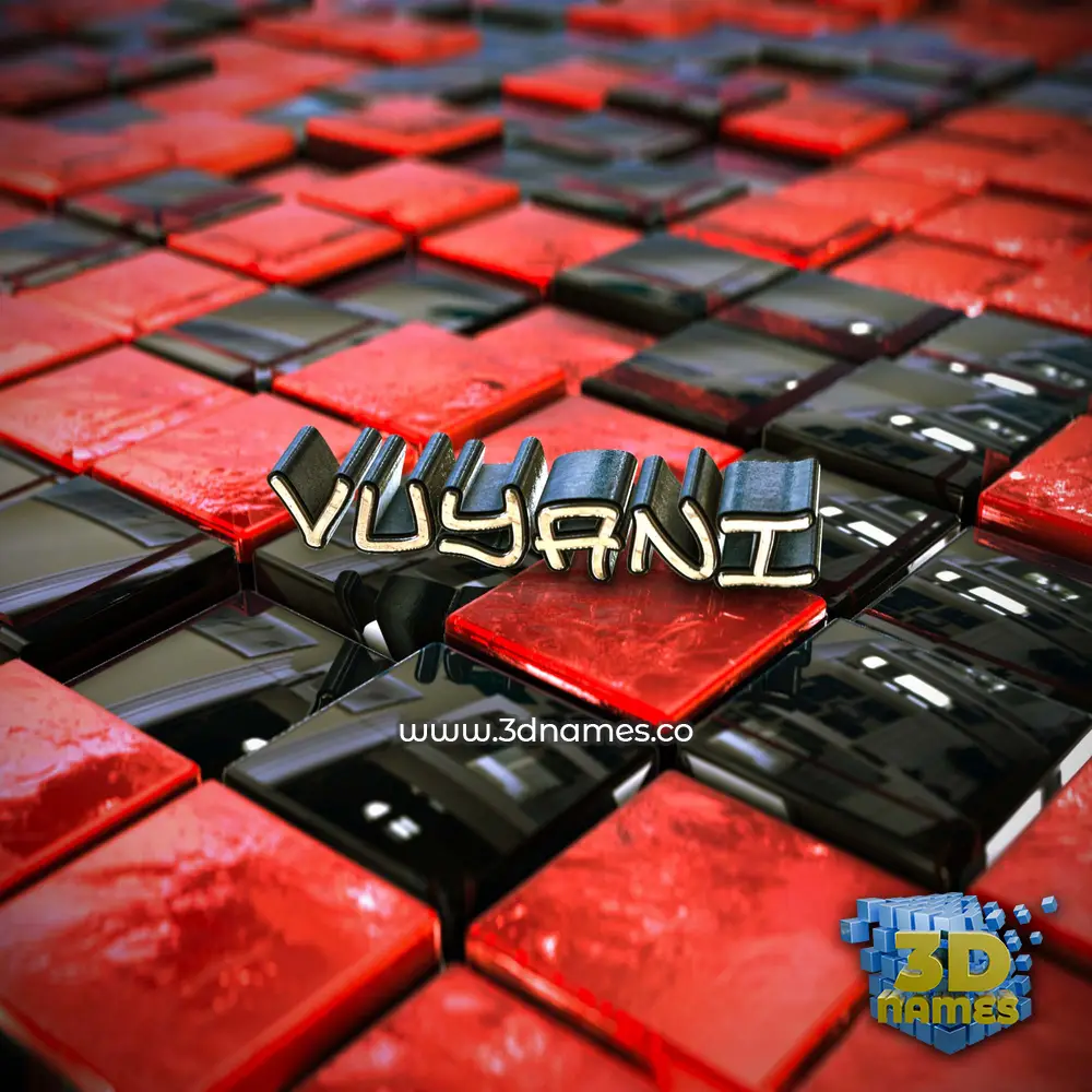 vuyani in Red Checkered style - 3D name wallpaper