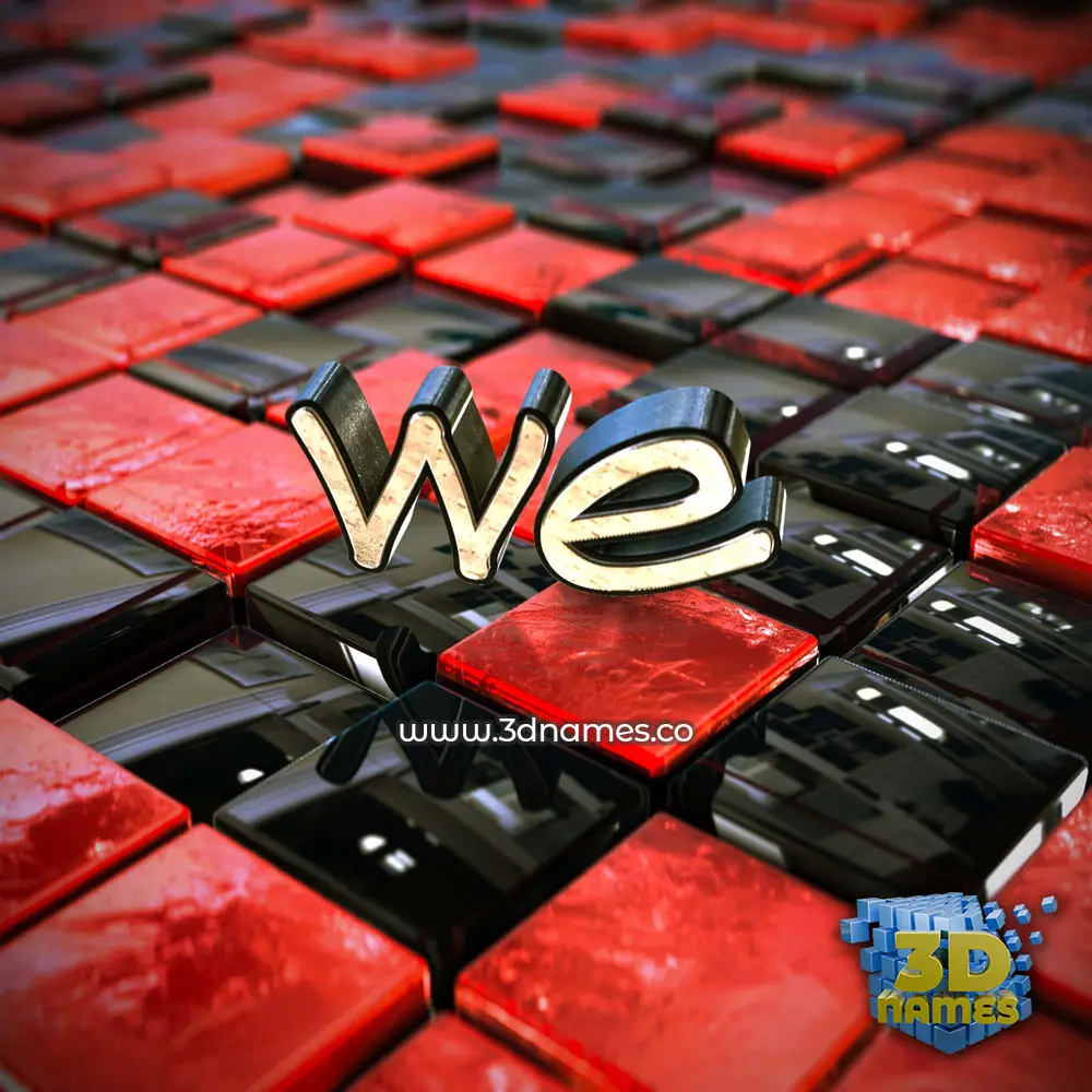 we in Red Checkered style - 3D name wallpaper
