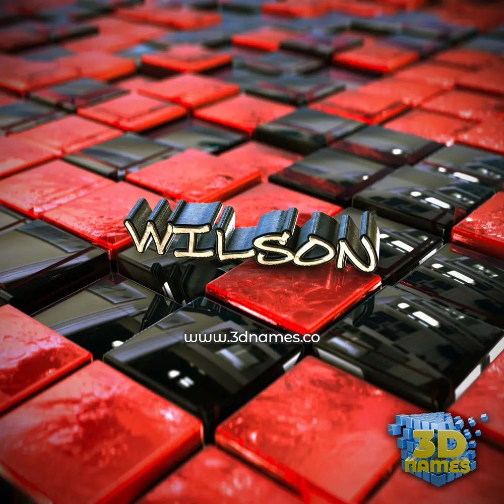 wilson in Red Checkered style - 3D name wallpaper