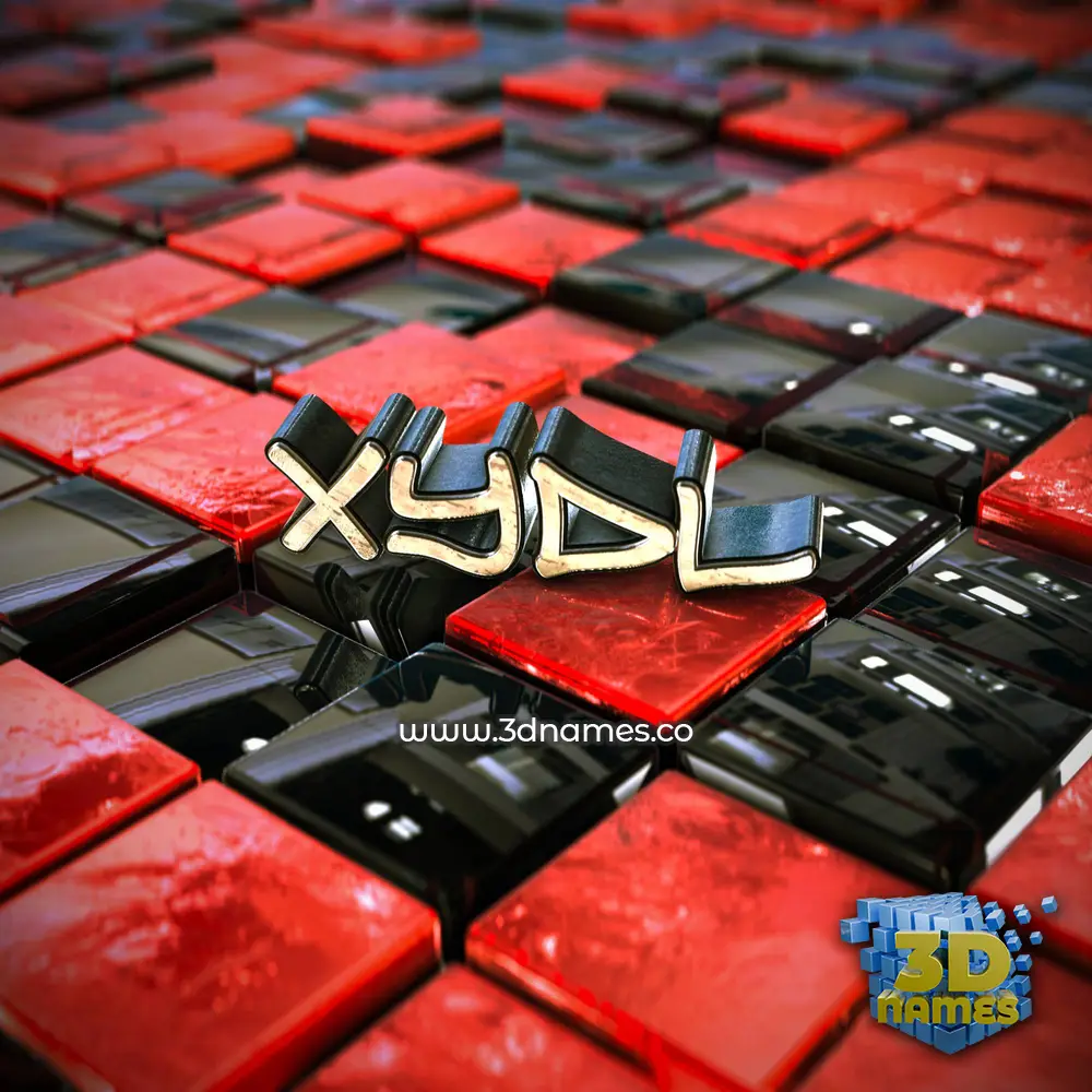 xydl in Red Checkered style - 3D name wallpaper