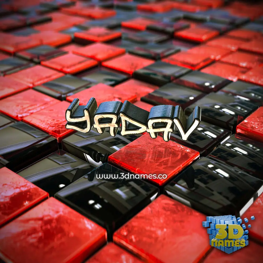 yadav in Red Checkered style - 3D name wallpaper