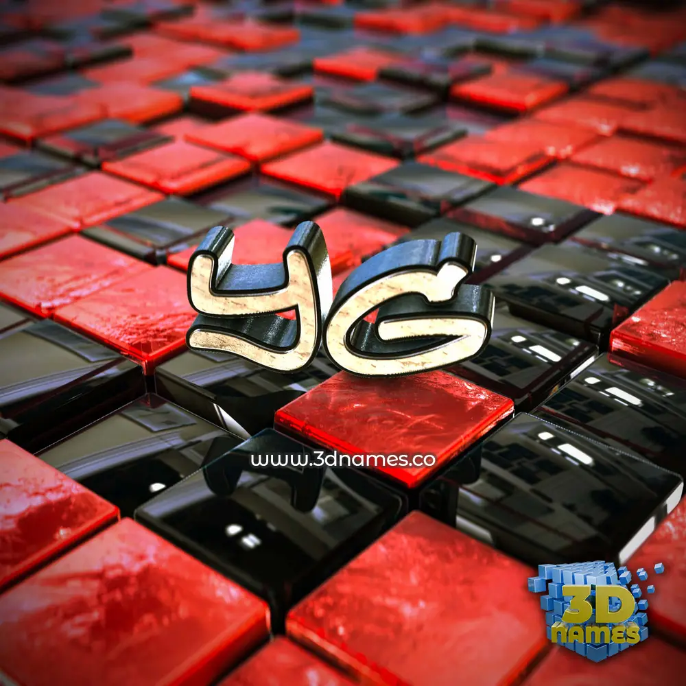 yg in Red Checkered style - 3D name wallpaper