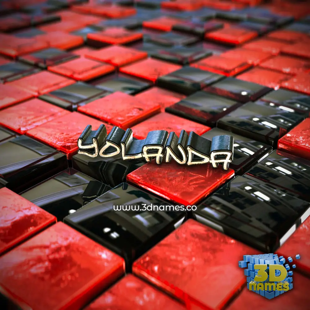 yolanda in Red Checkered style - 3D name wallpaper