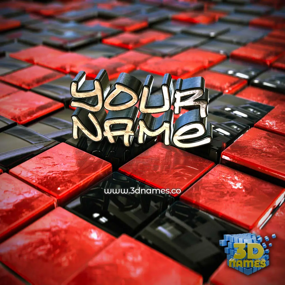 your name in Red Checkered style - 3D name wallpaper