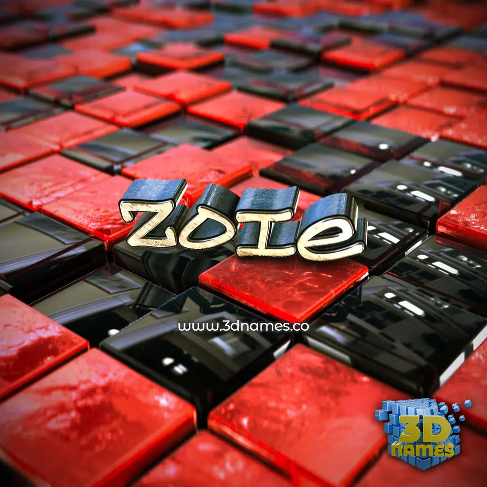 zoie in Red Checkered style - 3D name wallpaper