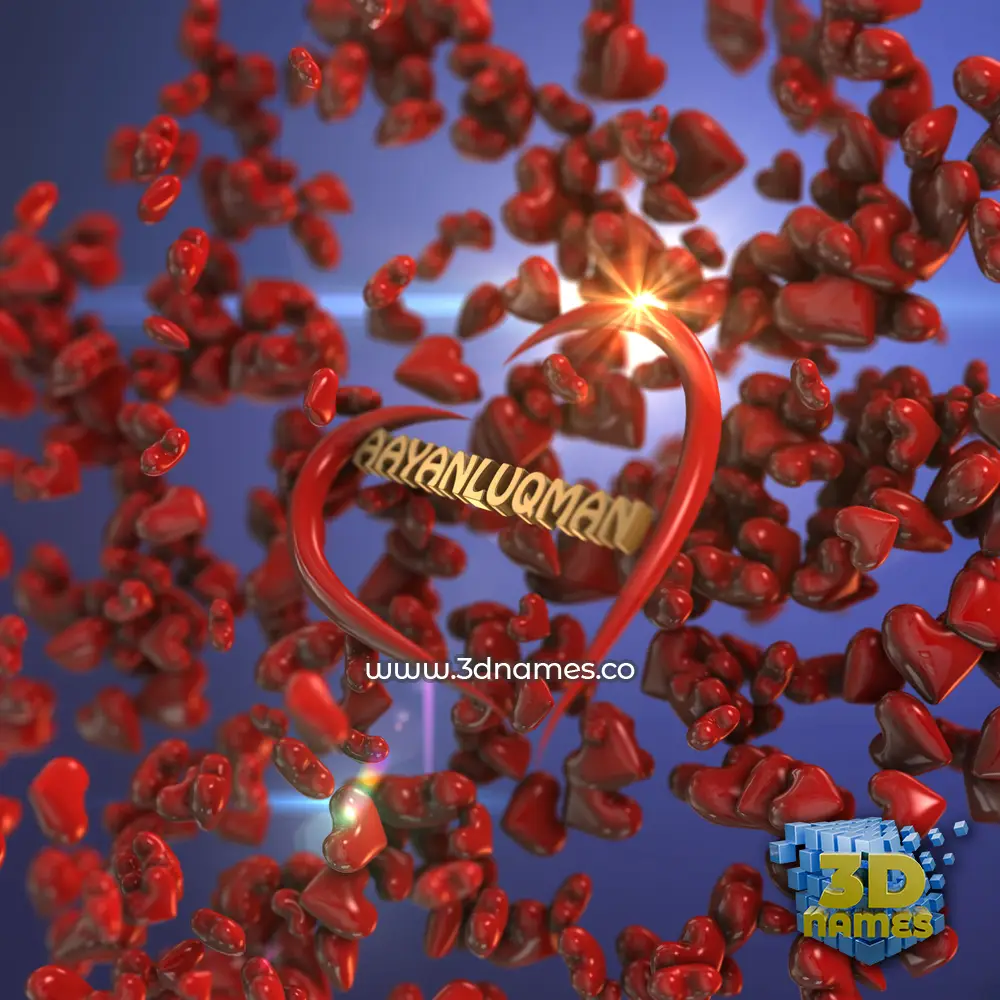 aayanluqman in Hearts style - 3D name wallpaper