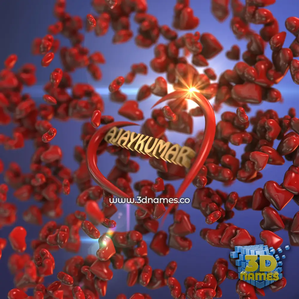 ajaykumar in Hearts style - 3D name wallpaper