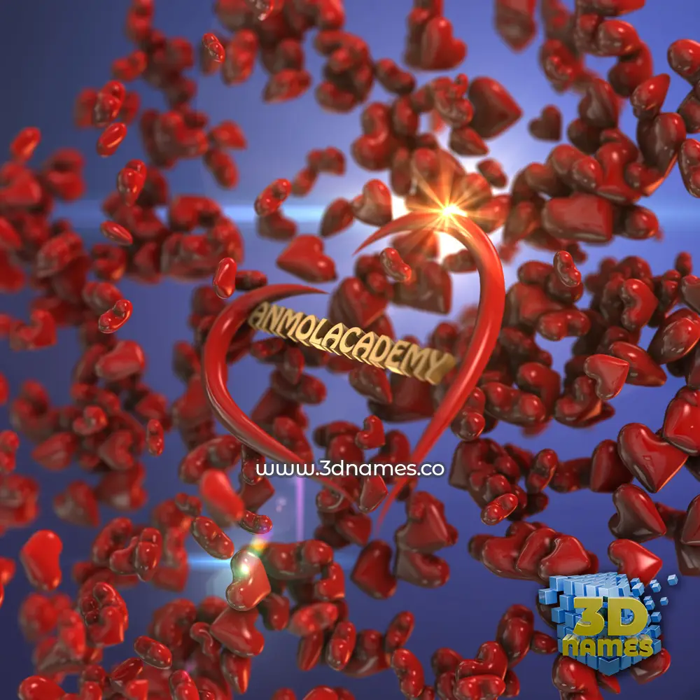 anmolacademy in Hearts style - 3D name wallpaper