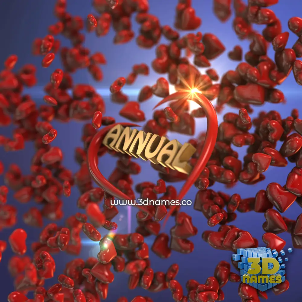 annual in Hearts style - 3D name wallpaper