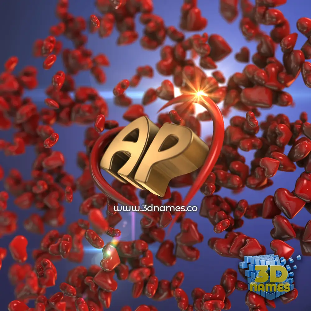 ap in Hearts style - 3D name wallpaper