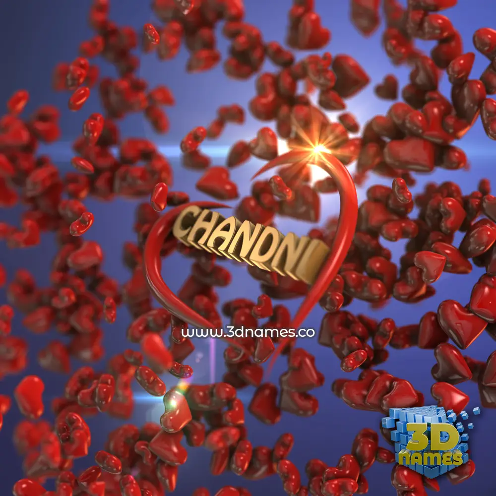 chandni in Hearts style - 3D name wallpaper
