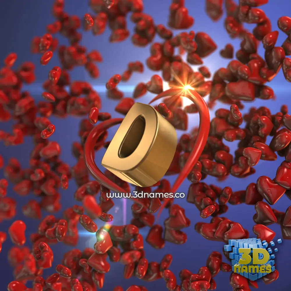 d in Hearts style - 3D name wallpaper