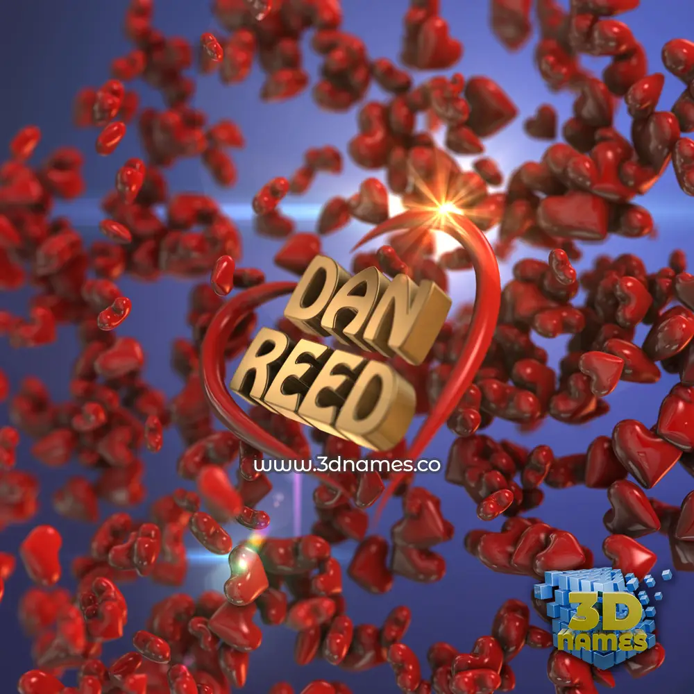 dan reed in Hearts style - 3D name wallpaper