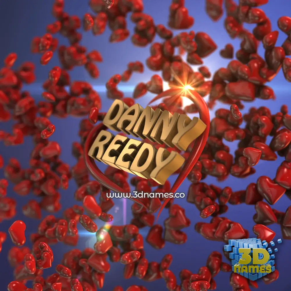 danny reedy in Hearts style - 3D name wallpaper