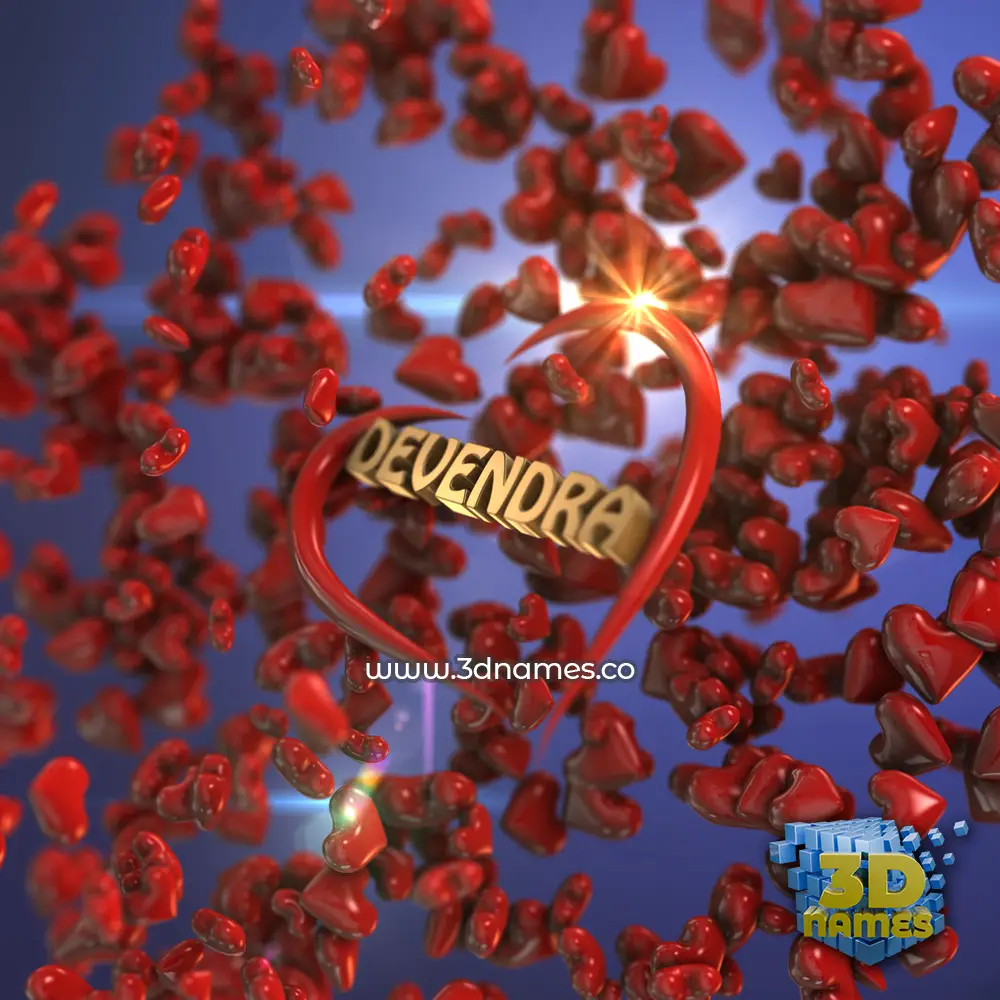 devendra in Hearts style - 3D name wallpaper