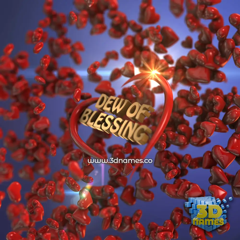 dew of blessing in Hearts style - 3D name wallpaper