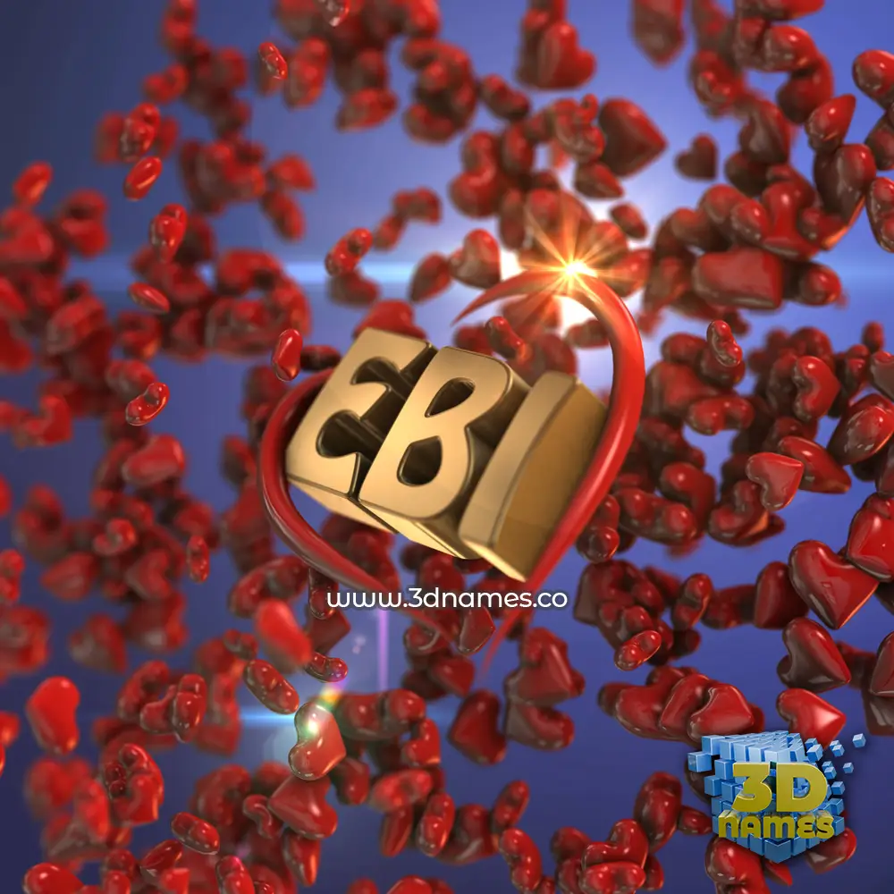 ebi in Hearts style - 3D name wallpaper