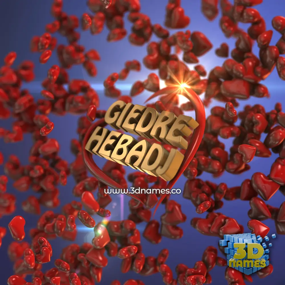 giedre hebadj in Hearts style - 3D name wallpaper