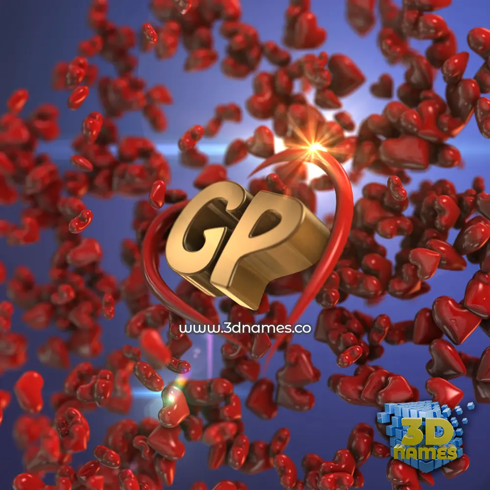 gp in Hearts style - 3D name wallpaper