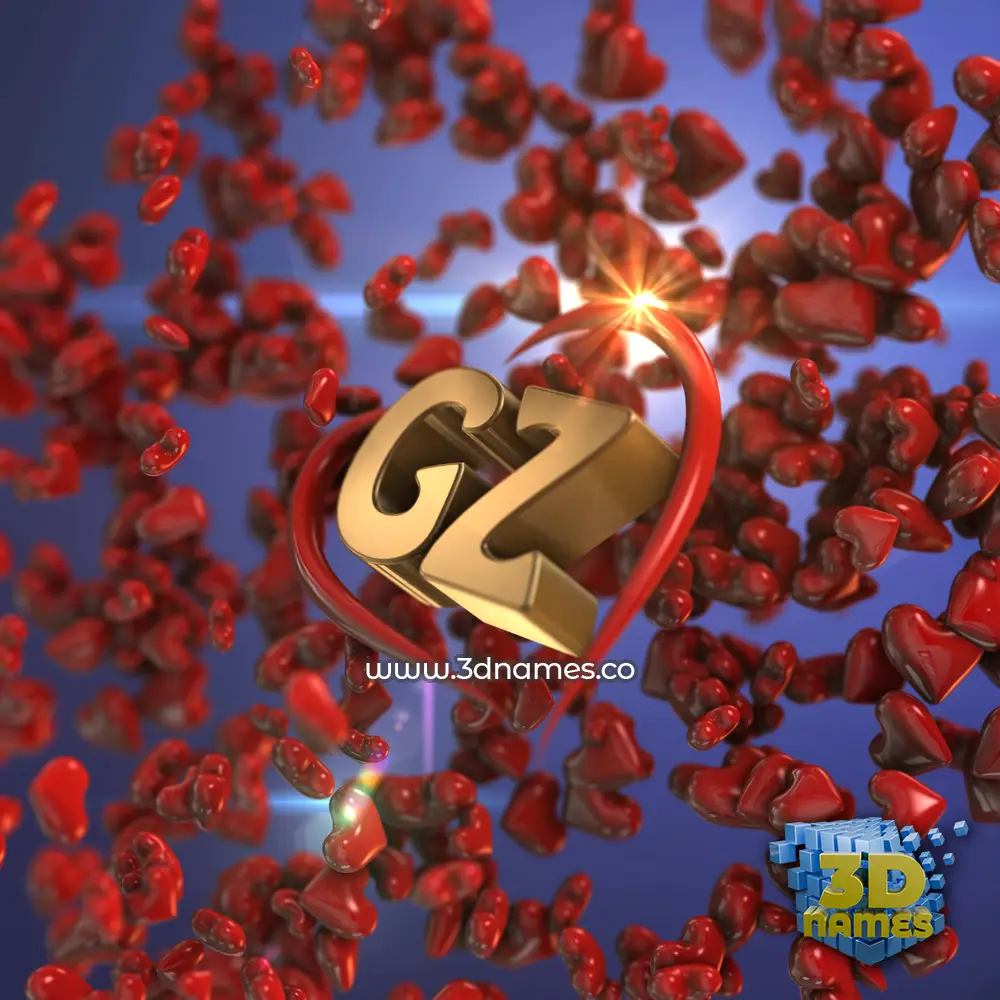 gz in Hearts style - 3D name wallpaper