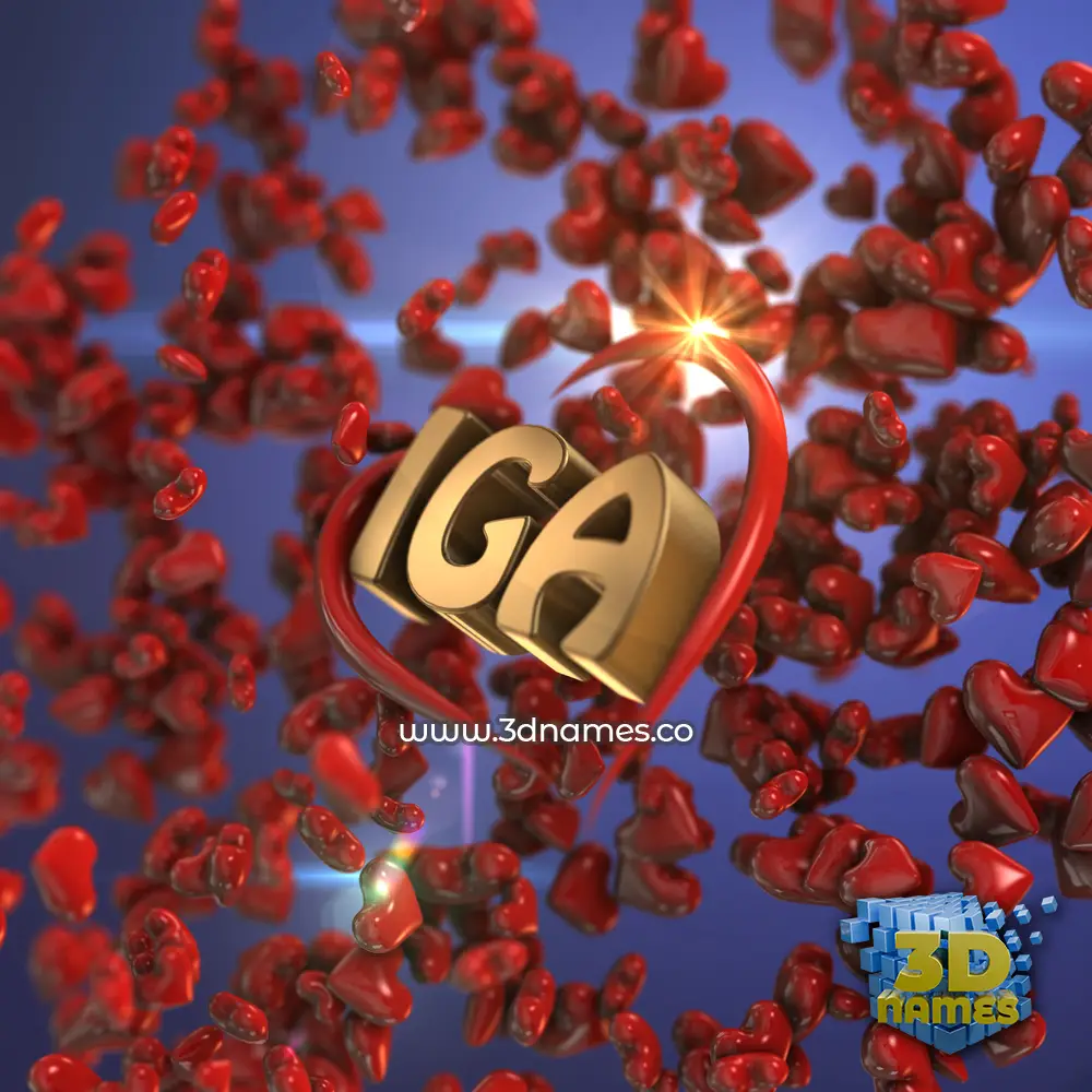 iga in Hearts style - 3D name wallpaper