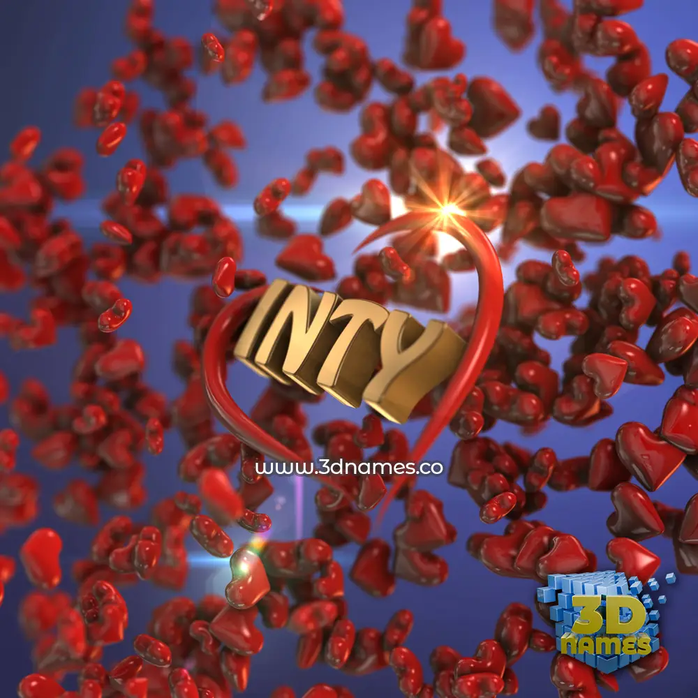 inty in Hearts style - 3D name wallpaper