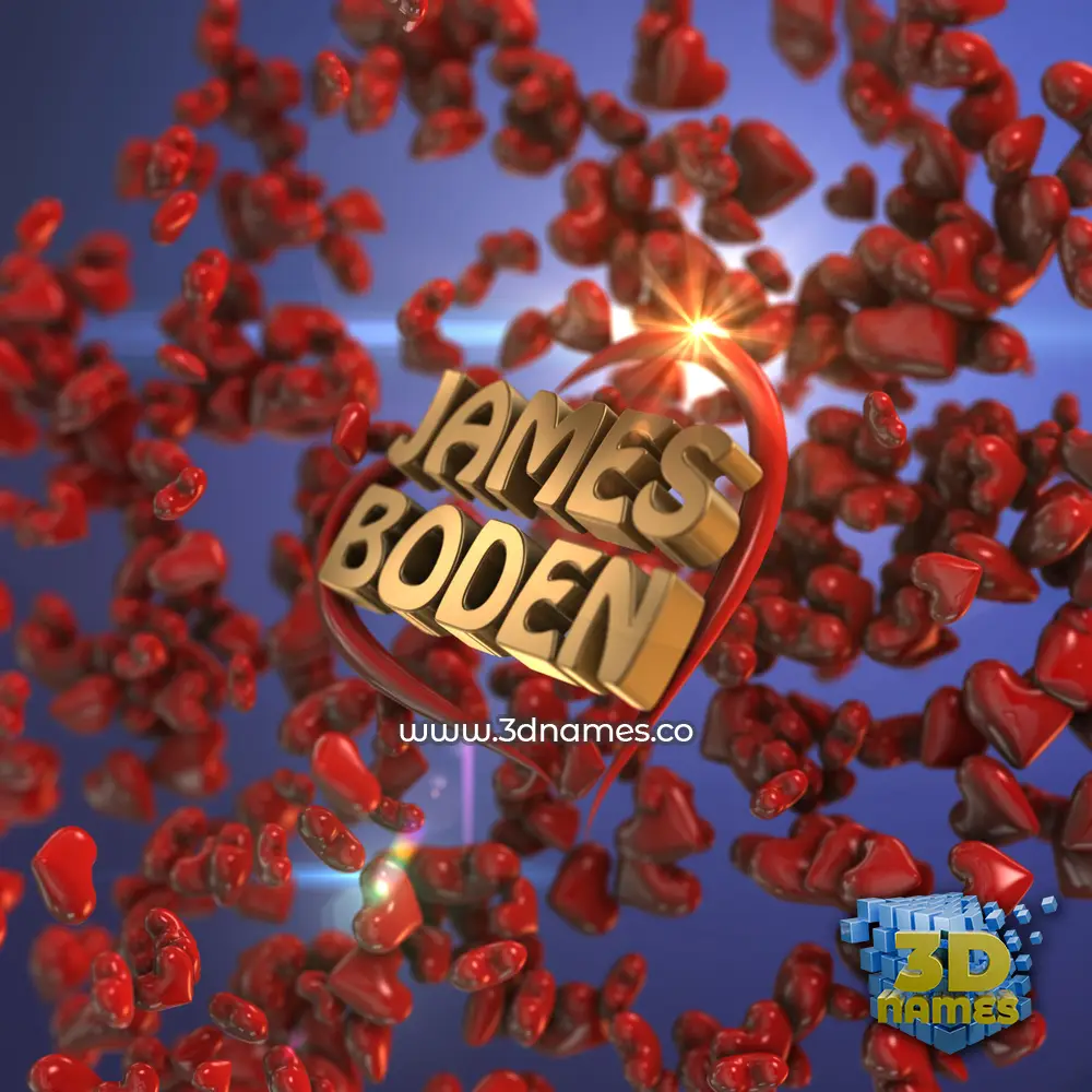 james boden in Hearts style - 3D name wallpaper
