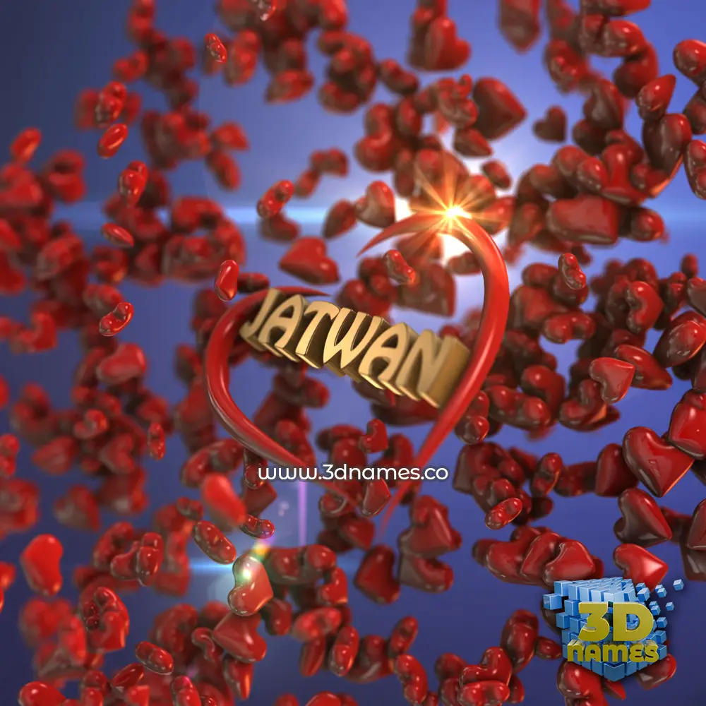 jatwan in Hearts style - 3D name wallpaper