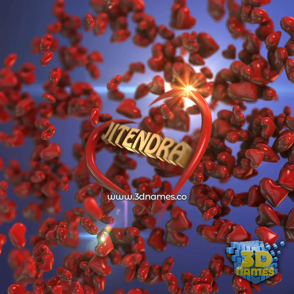 jitendra in Hearts style - 3D name wallpaper