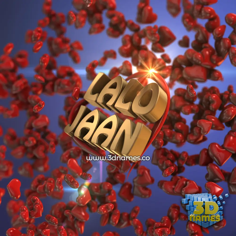 lalo jaan in Hearts style - 3D name wallpaper