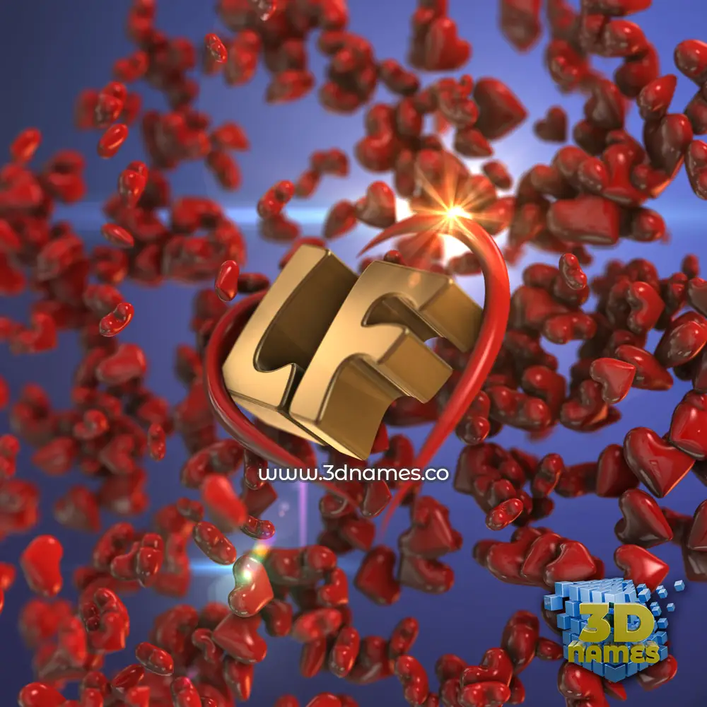 lf in Hearts style - 3D name wallpaper