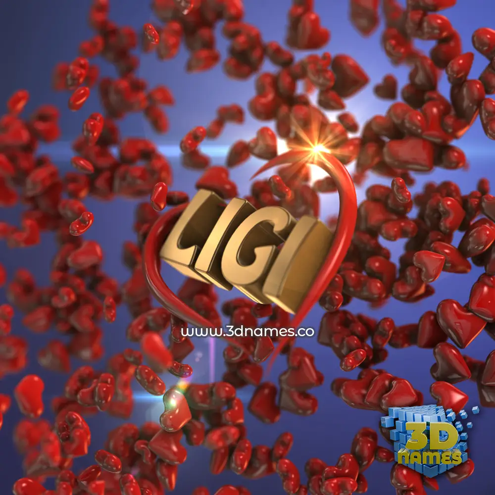 ligi in Hearts style - 3D name wallpaper