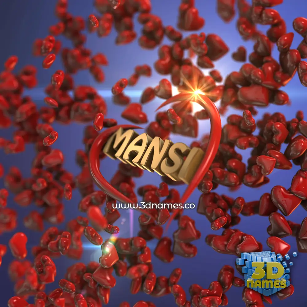 mansi in Hearts style - 3D name wallpaper