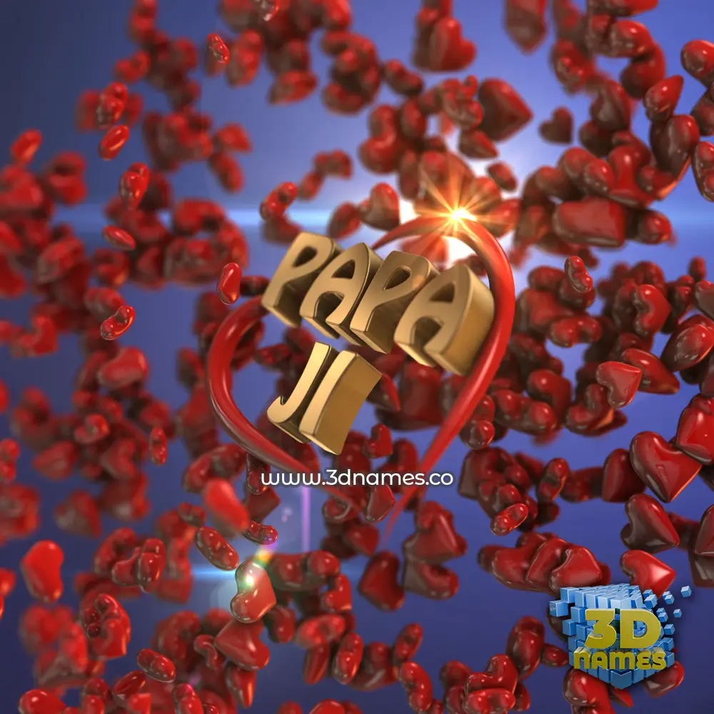 papa ji in Hearts style - 3D name wallpaper