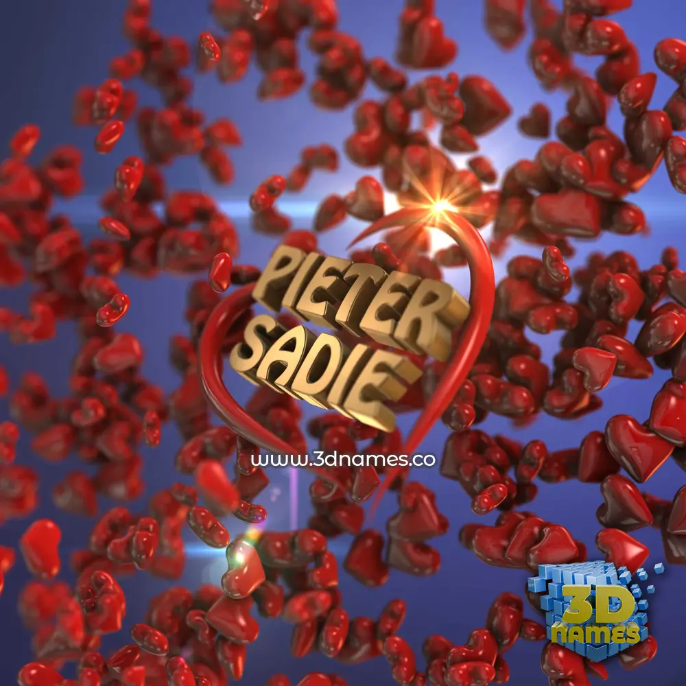 pieter sadie in Hearts style - 3D name wallpaper