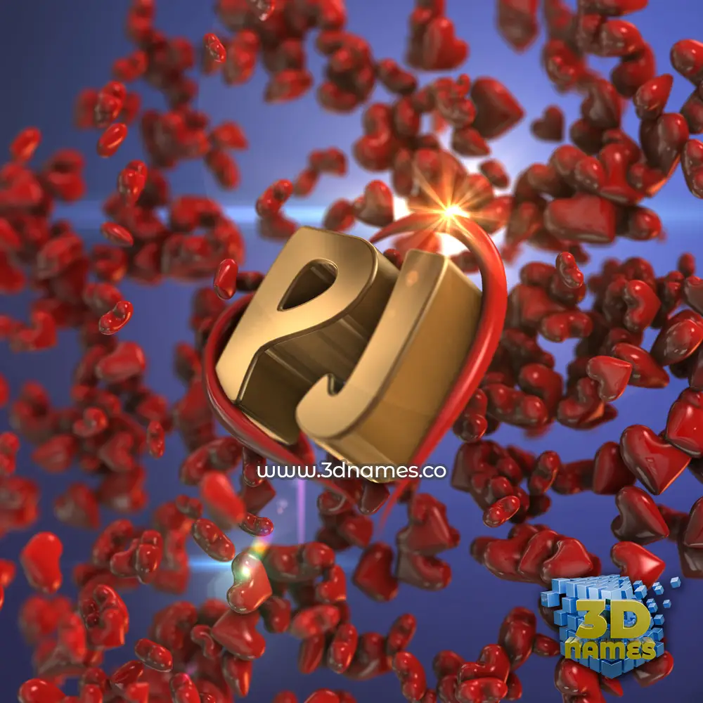 pj in Hearts style - 3D name wallpaper