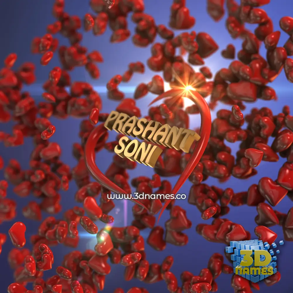 prashant soni in Hearts style - 3D name wallpaper
