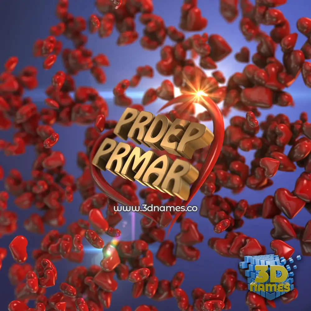 prdep prmar in Hearts style - 3D name wallpaper