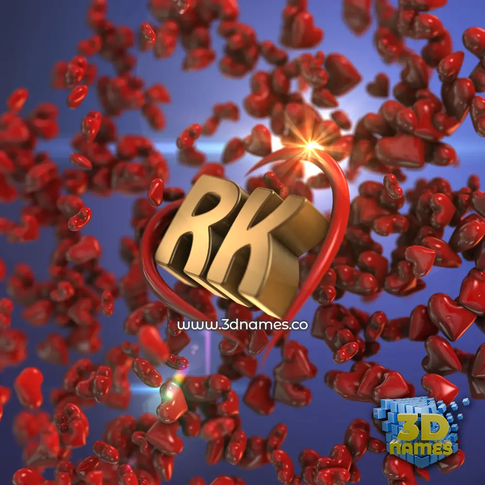 rk in Hearts style - 3D name wallpaper