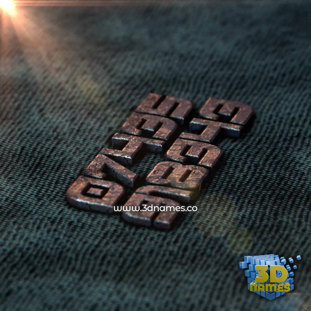 07435 918343 in Rusty Metal style - 3D name wallpaper