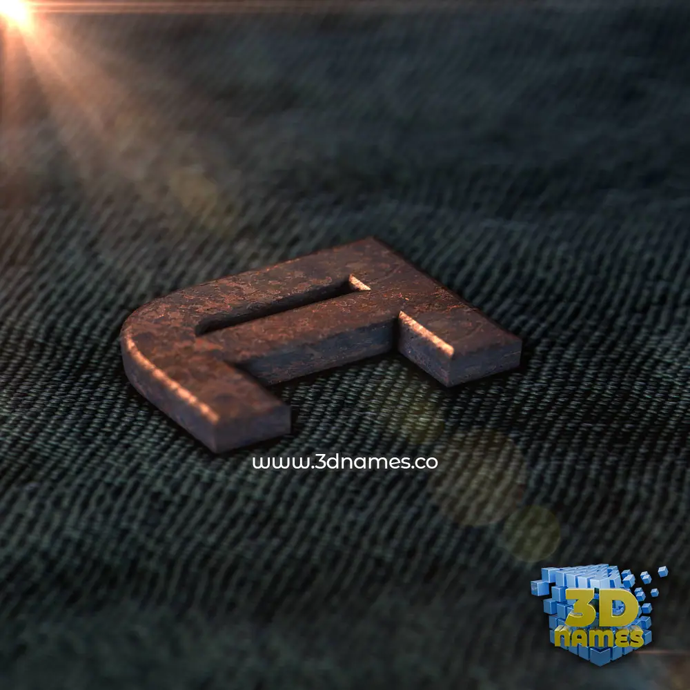a in Rusty Metal style - 3D name wallpaper