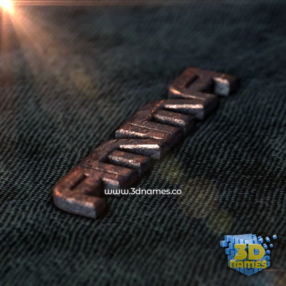 amima in Rusty Metal style - 3D name wallpaper