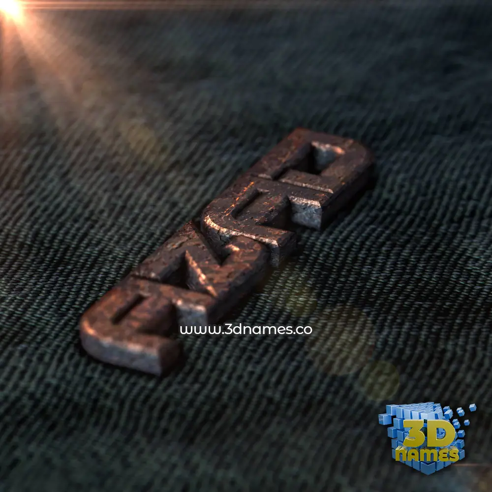 azad in Rusty Metal style - 3D name wallpaper