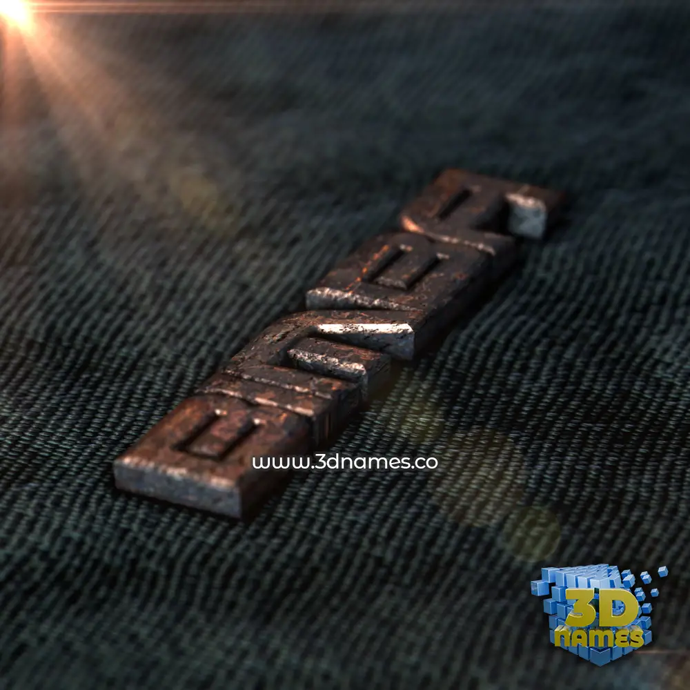 bimba in Rusty Metal style - 3D name wallpaper