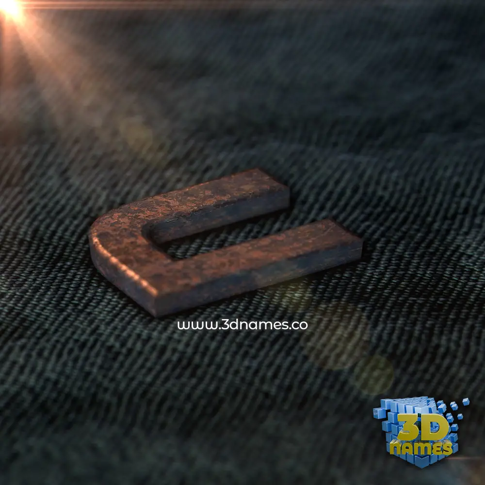 c in Rusty Metal style - 3D name wallpaper