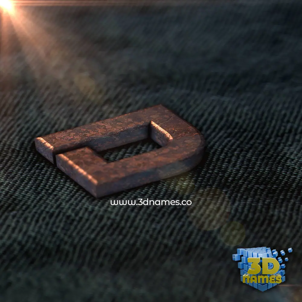 d in Rusty Metal style - 3D name wallpaper