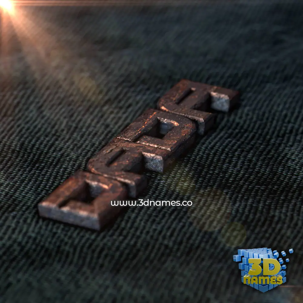 dada in Rusty Metal style - 3D name wallpaper