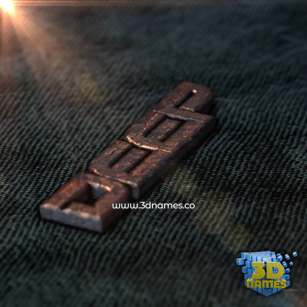 deep in Rusty Metal style - 3D name wallpaper